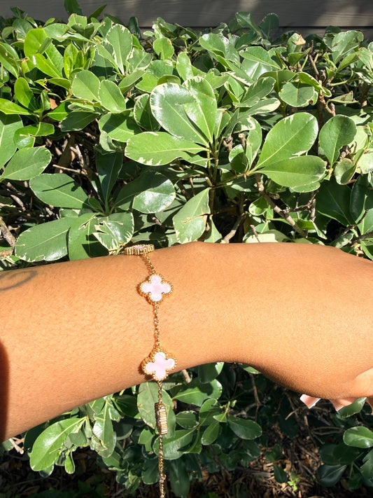 Powder Blush Clover Bracelet
