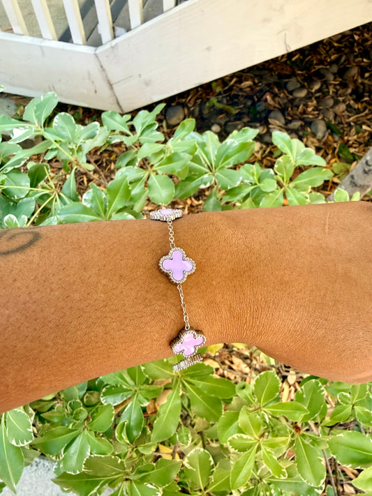 Lavender Clover Drip Bracelet