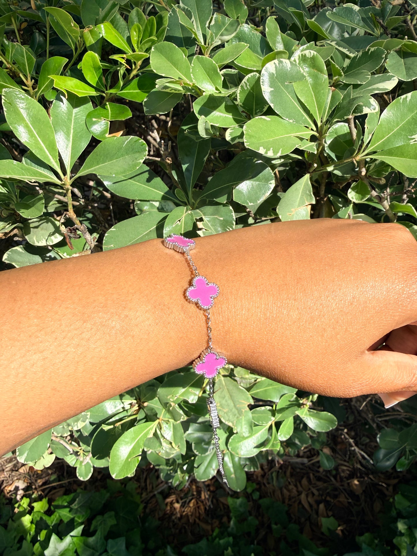 Pink Voltage Clover Bracelet