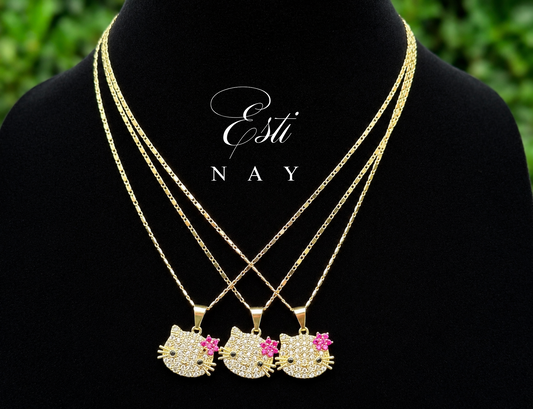 🎀 Pink Bow Kitty Necklace 🎀